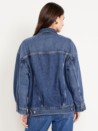 Chaqueta Denim Oversize con Bolsillos.