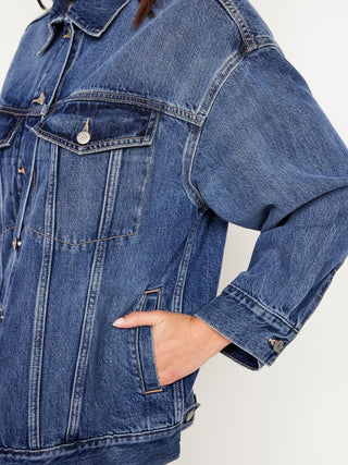 Chaqueta Denim Oversize con Bolsillos.