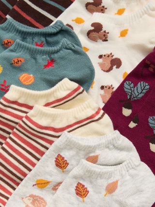 Paquete de 6 Calcetines con Estampado, Mujer