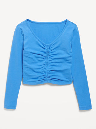 Camiseta Manga Larga con Detalle Fruncido, Niña