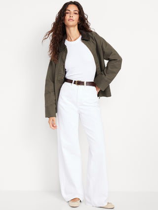 Jeans Wide Leg Talle Alto con Bolsillos