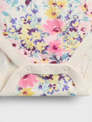 Body Manga Corta con Estampado Floral, Bebé