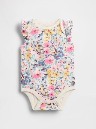 Body Manga Corta con Estampado Floral, Bebé