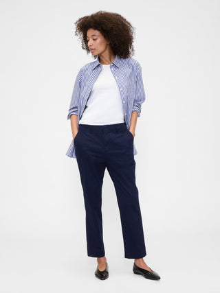 Pantalón Talle Medio con Bolsillos de Algodón