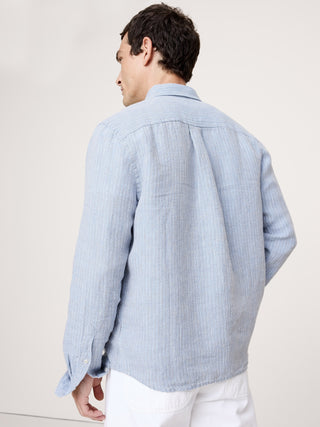Camisa Manga Larga con Textura de Lino