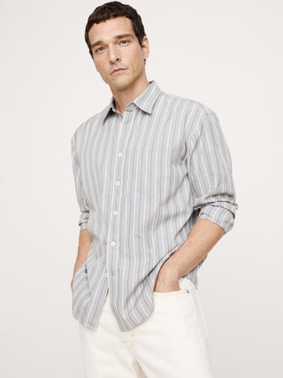 Camisa Manga Larga con Estampado de Rayas