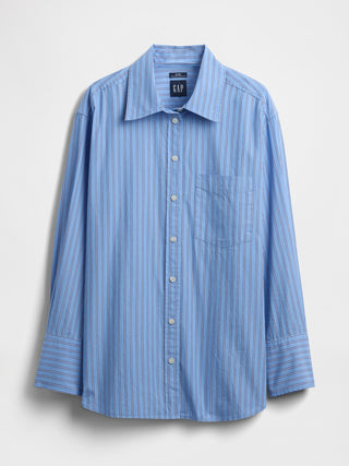 Camisa Oversize con Estampado de Rayas.