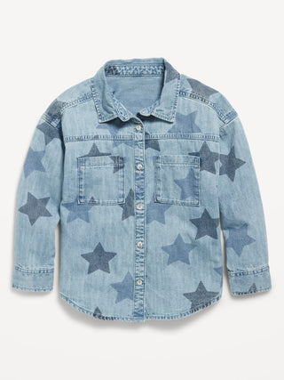 Chaqueta Denim con Estampado de Estrellas, Niña