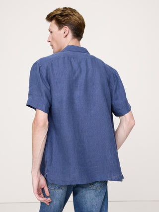 Camisa Manga Corta con Estampado de Rayas