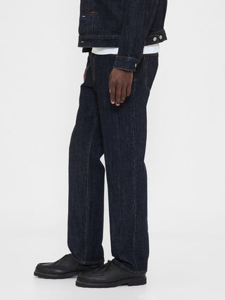Jeans Rectos Talle Alto con Bolsillos