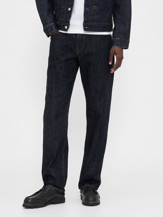 Jeans Rectos Talle Alto con Bolsillos