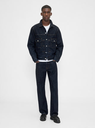 Jeans Rectos Talle Alto con Bolsillos