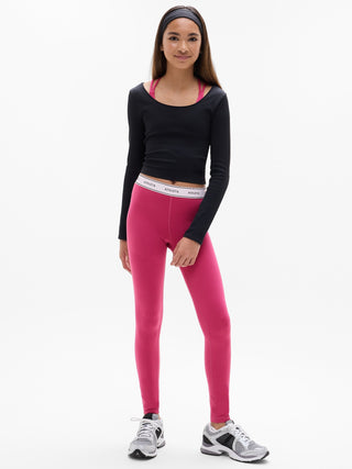 Legging Talle Alto con Detalle Logo, Niña