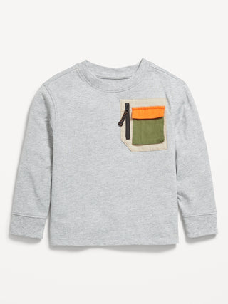 Camiseta con Bolsillo Delantero de Algodón, Bebé