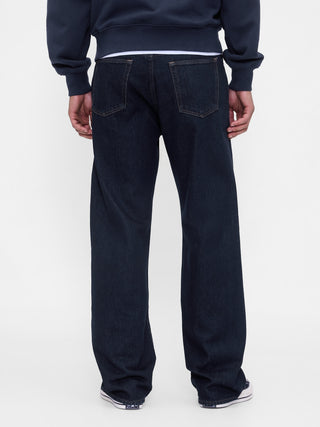 Jeans Holgados Talle Medio con Bolsillos