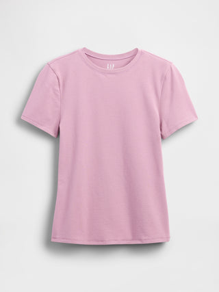 Camisa Ajustada Cuello Redondo de Algodón