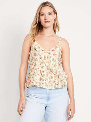 Blusa de Tirantes con Detalle Volantes