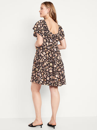 Mini vestido de columpio floral.