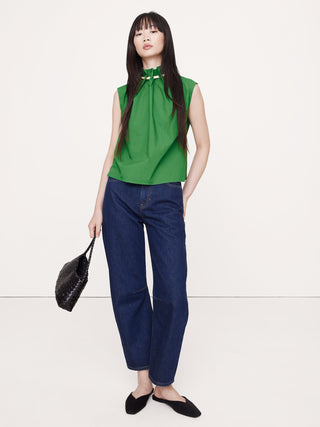 Blusa sin Mangas con Detalle Cuello