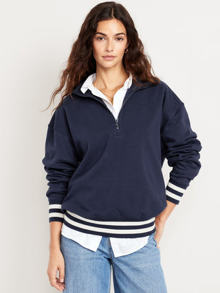 Sudadera Oversize con Zipper de Algodón
