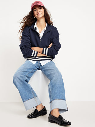Sudadera Oversize con Zipper de Algodón