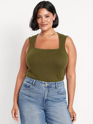 Camiseta Ajustada con Escote Cuadrado