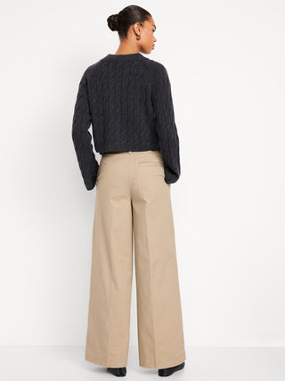 Pantalón Wide Leg Talle Alto de Algodón