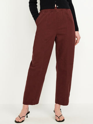 Pantalón Talle Alto con Cintura Elástica de Algodón