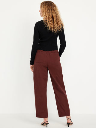 Pantalón Talle Alto con Cintura Elástica de Algodón