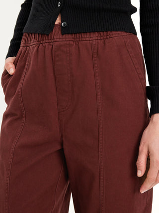 Pantalón Talle Alto con Cintura Elástica de Algodón