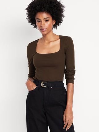 Blusa Cuello Cuadrado de Algodón