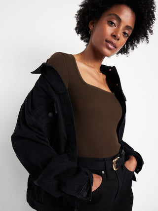 Blusa Cuello Cuadrado de Algodón