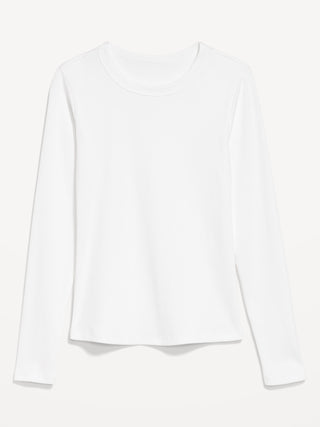Camiseta ajustada de manga larga y cuello redondo.