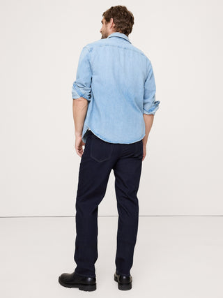 Jeans Rectos Talle Medio con Bolsillos