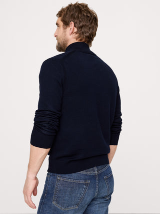 Sudadera con Zipper Cuello Alto de Lana Merino