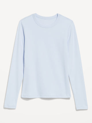 Camiseta ajustada de manga larga y cuello redondo.