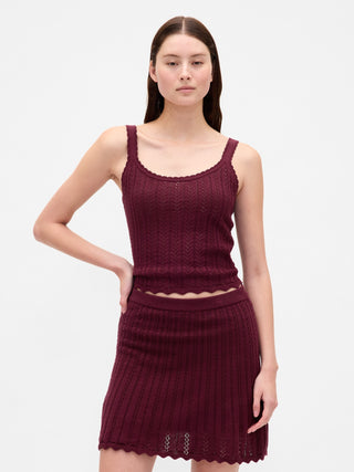 Camiseta Tirantes con Tejido Crochet