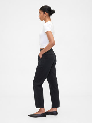 Pantalón Talle Medio con Bolsillos de Algodón