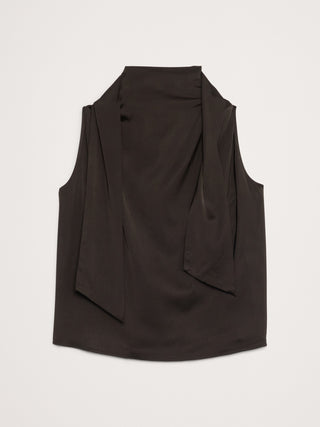 Blusa Cuello Alto con Detalle Pañuelo