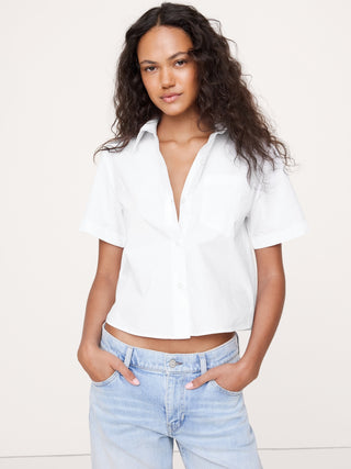 Camisa Manga Corta con Botones de Algodón