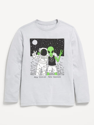 Camiseta Manga Larga con Gráfico, Niño