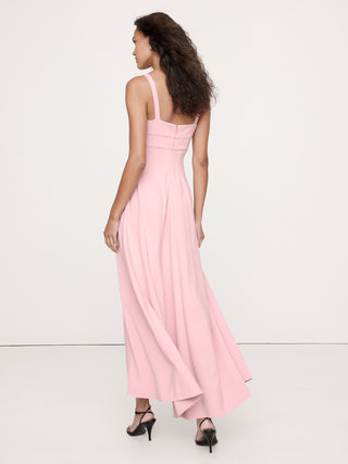 Vestido Largo con Escote Corazón de Satén