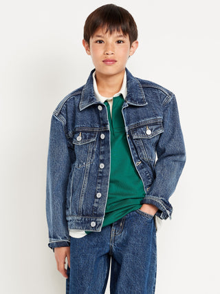 Chaqueta de camionero de jean sin estrach para niños.