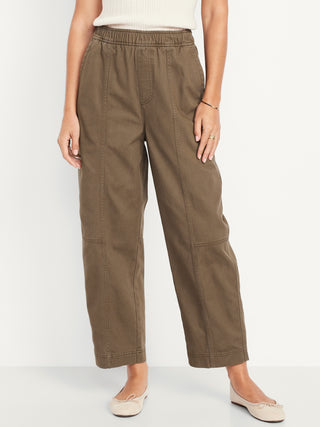 Pantalón Talle Alto con Cintura Elástica de Algodón