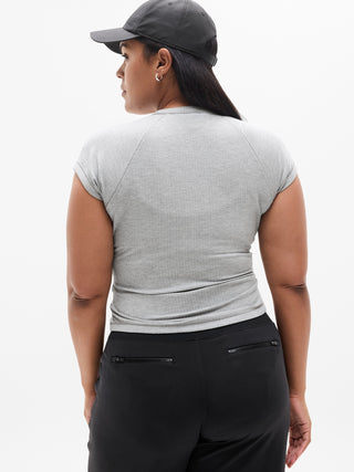 Camiseta Manga Corta de Canalé