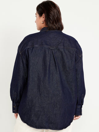 Camisa Denim Manga Larga con Bolsillo