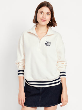Sudadera Oversize con Zipper de Algodón
