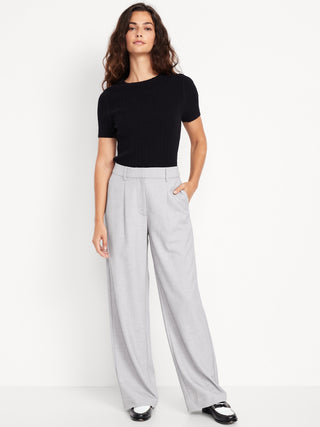 Extra High-Waisted Taylor Wide-Leg Trouser Pants.