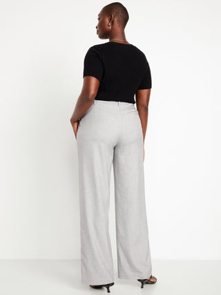 Extra High-Waisted Taylor Wide-Leg Trouser Pants.