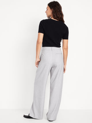 Extra High-Waisted Taylor Wide-Leg Trouser Pants.